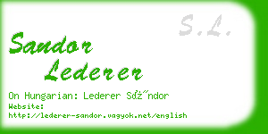 sandor lederer business card